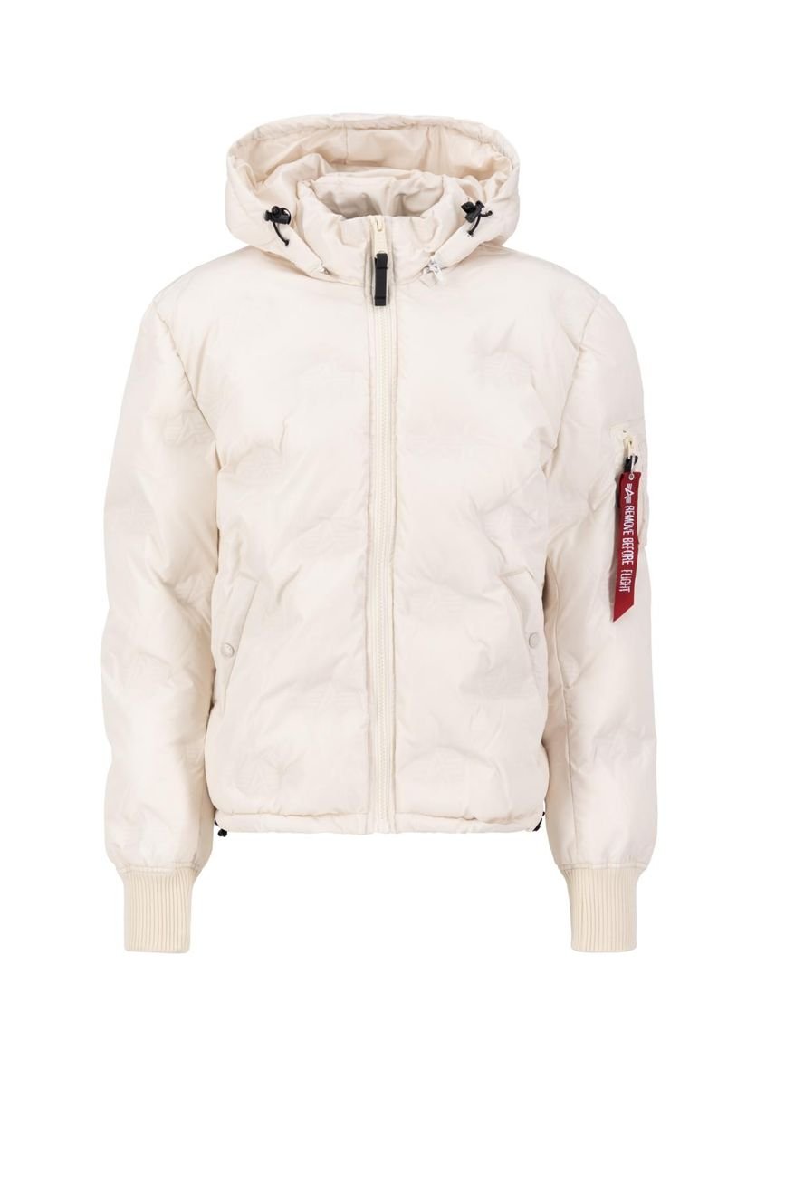 ALPHA INDUSTRIES HOODED LOGO PUFFER Herren Winterjacke - Alpha Industries - SAGATOO - 4059146569359