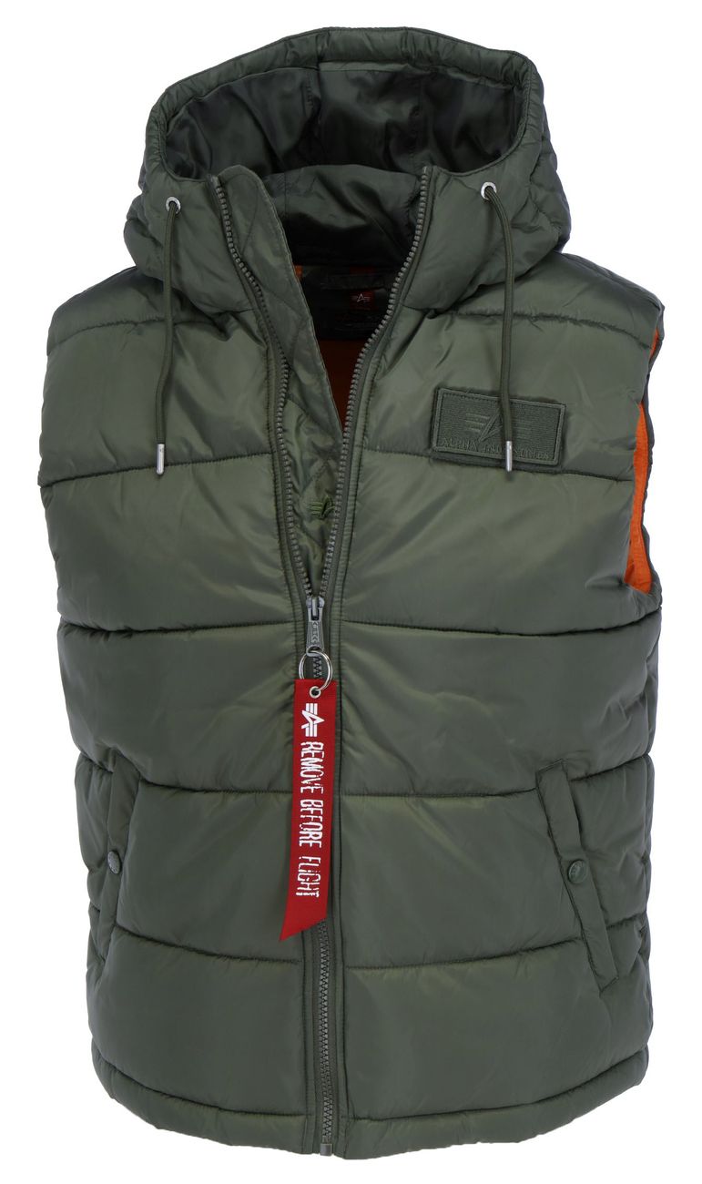 ALPHA INDUSTRIES HOODED PUFFER VEST FD Herren gesteppte Weste - Alpha Industries - SAGATOO - 4059146460434