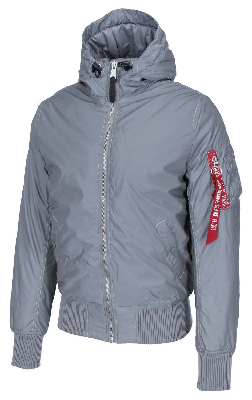 ALPHA INDUSTRIES MA-1 HOODED PUFFER REFLECTIVE Herren Bomberjacke mit Kapuze - Alpha Industries - SAGATOO - 4059146461219