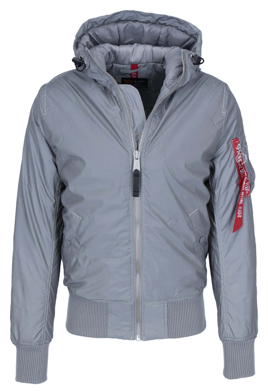 ALPHA INDUSTRIES MA-1 HOODED PUFFER REFLECTIVE Herren Bomberjacke mit Kapuze - Alpha Industries - SAGATOO - 4059146461219