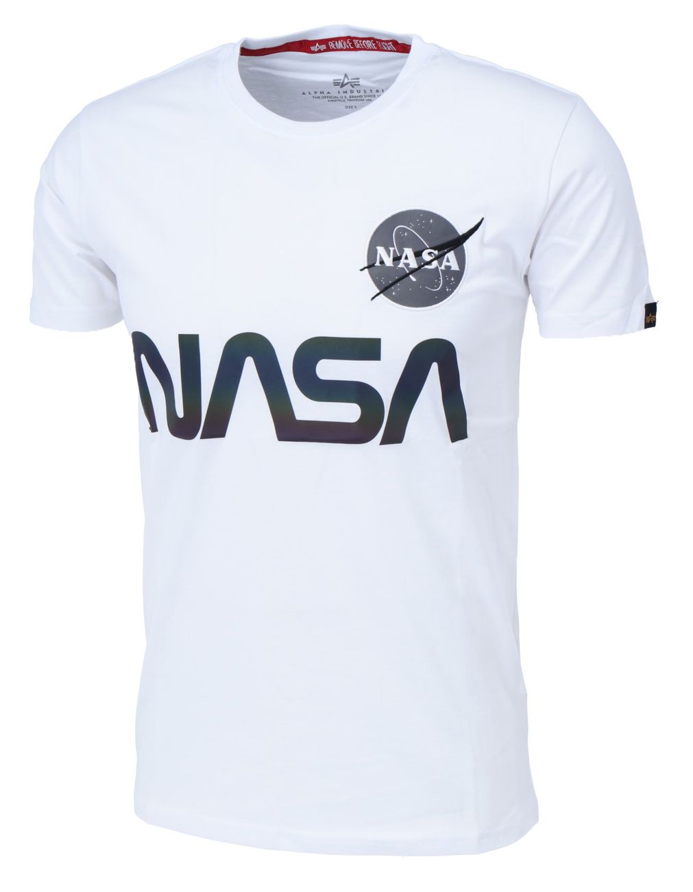 ALPHA INDUSTRIES NASA RAINBOW REFLECTIVE T Herren T-Shirt - Alpha Industries - SAGATOO - 4059146374113