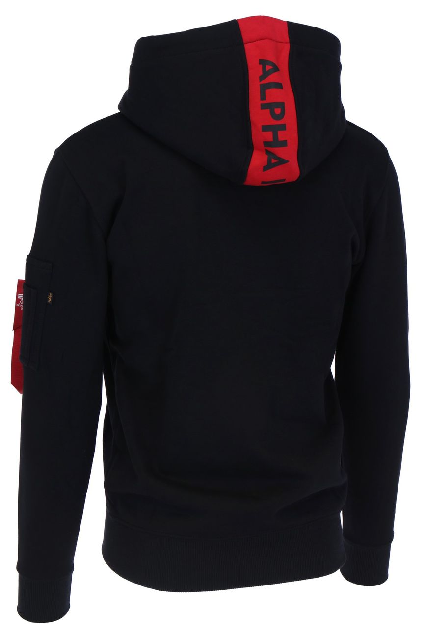 ALPHA INDUSTRIES RED STRIPE HOODY Herren Kapuzenpullover - Alpha Industries - SAGATOO - 4059146072491
