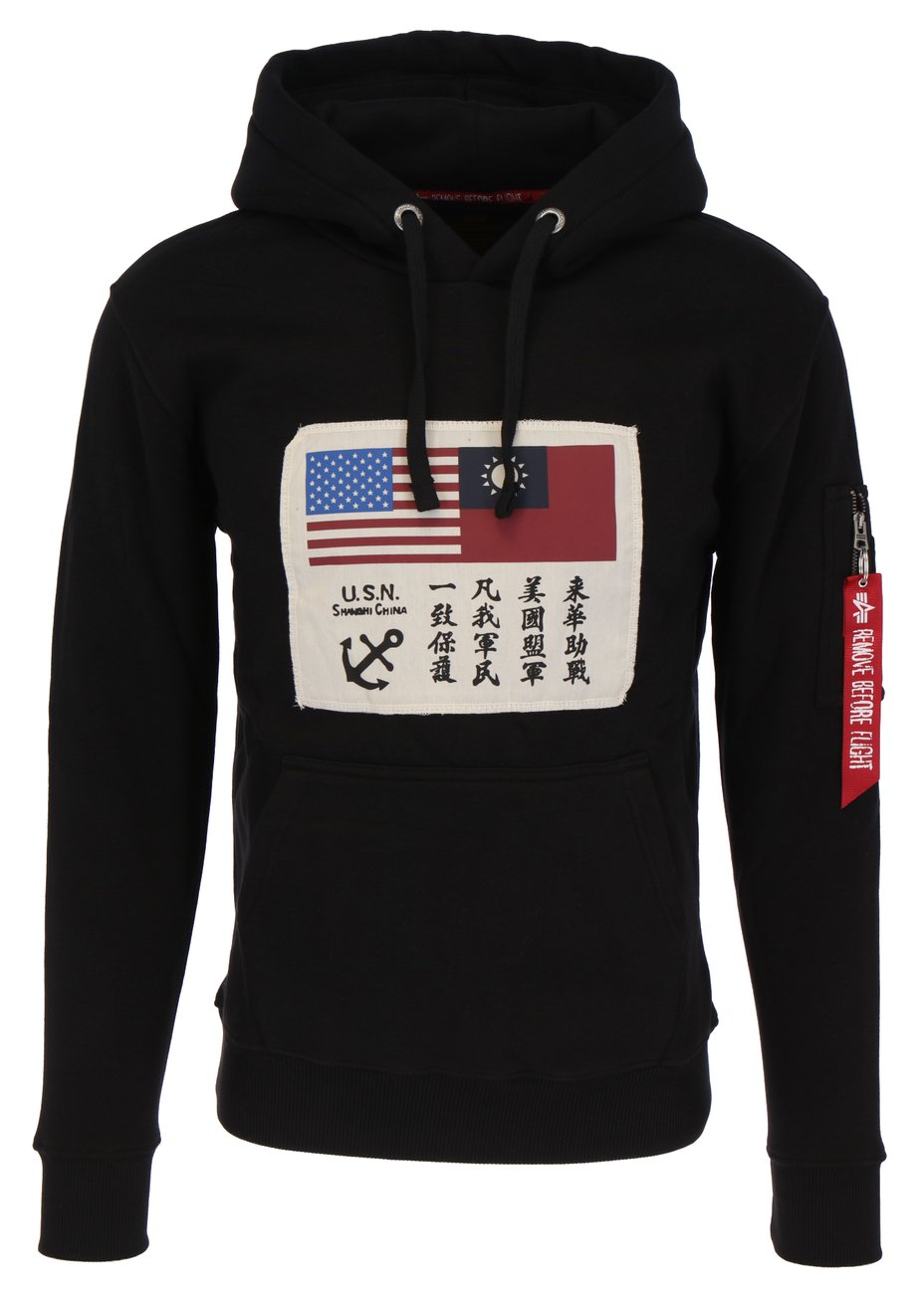 ALPHA INDUSTRIES USN BLOOD CHIT HOODY Herren Kapuzenshirt - Alpha Industries - SAGATOO - 4059146580989
