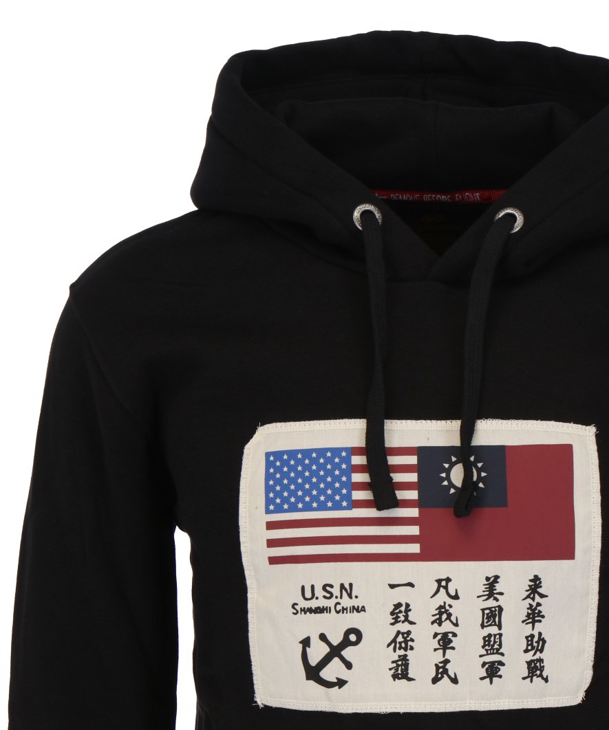 ALPHA INDUSTRIES USN BLOOD CHIT HOODY Herren Kapuzenshirt - Alpha Industries - SAGATOO - 4059146580989