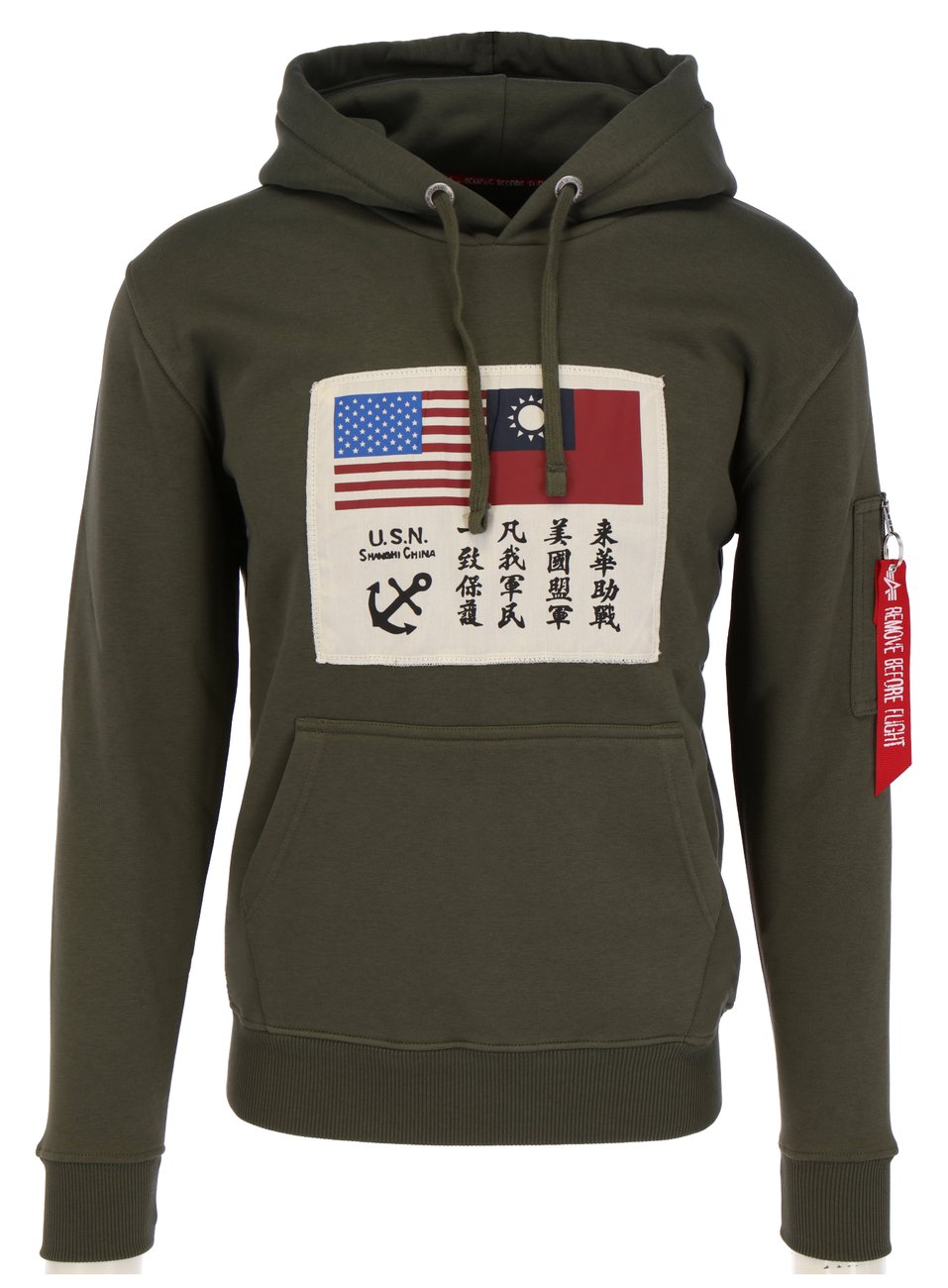ALPHA INDUSTRIES USN BLOOD CHIT HOODY Herren Kapuzenshirt - Alpha Industries - SAGATOO - 4059146581108