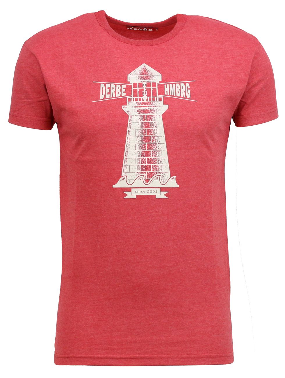 Derbe Hamburg Herren T-Shirt Lighthouse Red Melange - Derbe Hamburg - SAGATOO -
