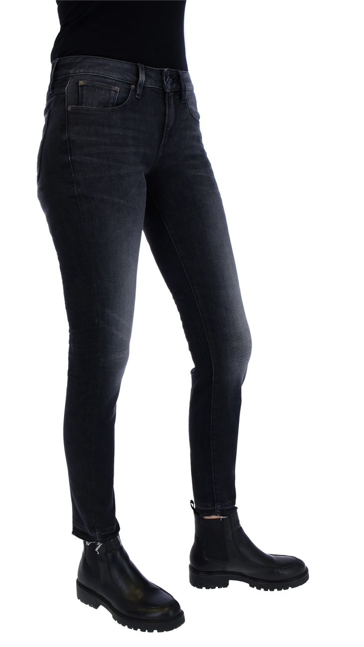 G-STAR RAW DENIM 3301 MID SKINNY RIPPED Edge ANKLE Damen Jeans - G-Star Raw Denim - SAGATOO - 8719771055325