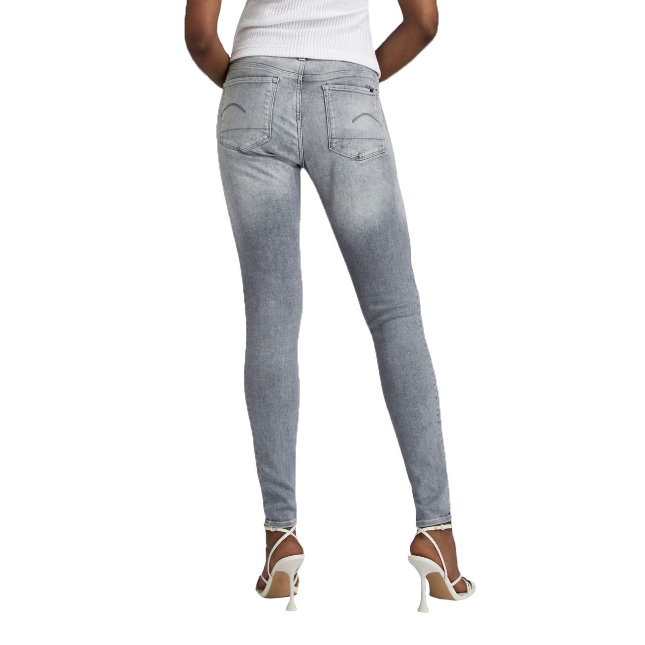 G-STAR RAW DENIM 3301 SKINNY WMN Sun Faded Glacier Grey Damen Jeans - G-Star Raw Denim - SAGATOO - 8720347232484