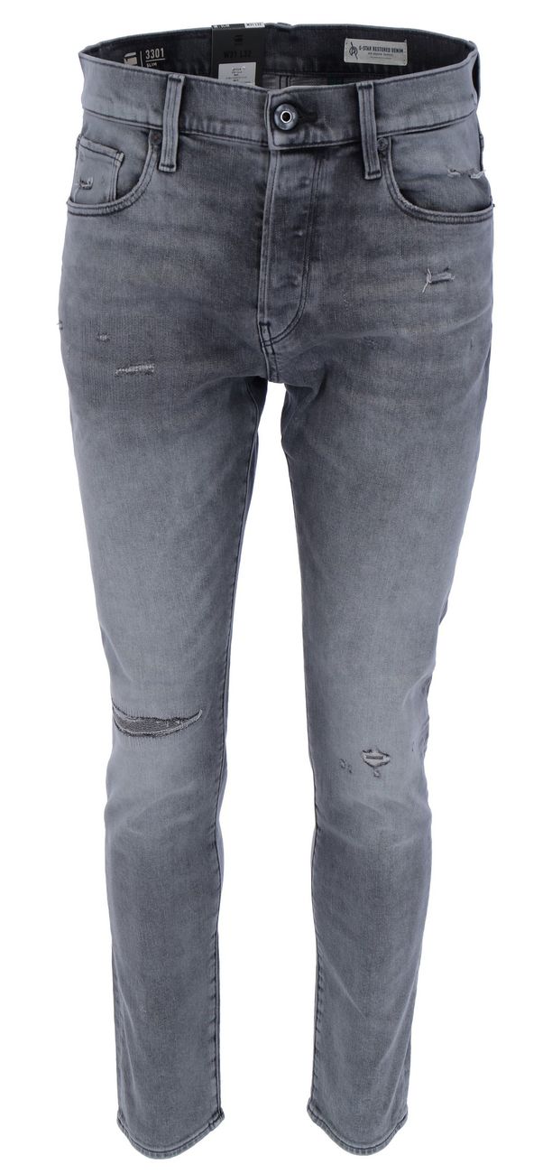 G-STAR RAW DENIM 3301 SLIM sun faded glacier grey Herren Jeans - G-Star Raw Denim - SAGATOO - 8719772821547