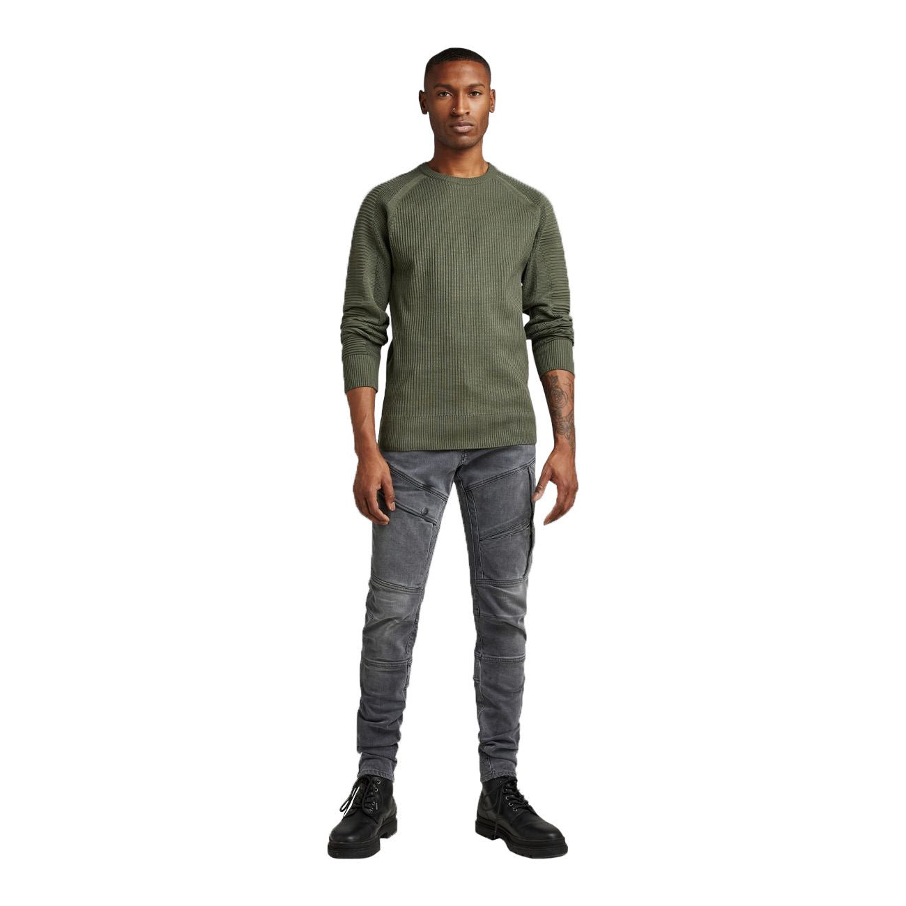 G-STAR RAW DENIM 3D BIKER R KNITTED Herren Pullover - G-Star Raw Denim - SAGATOO - 8720346612195
