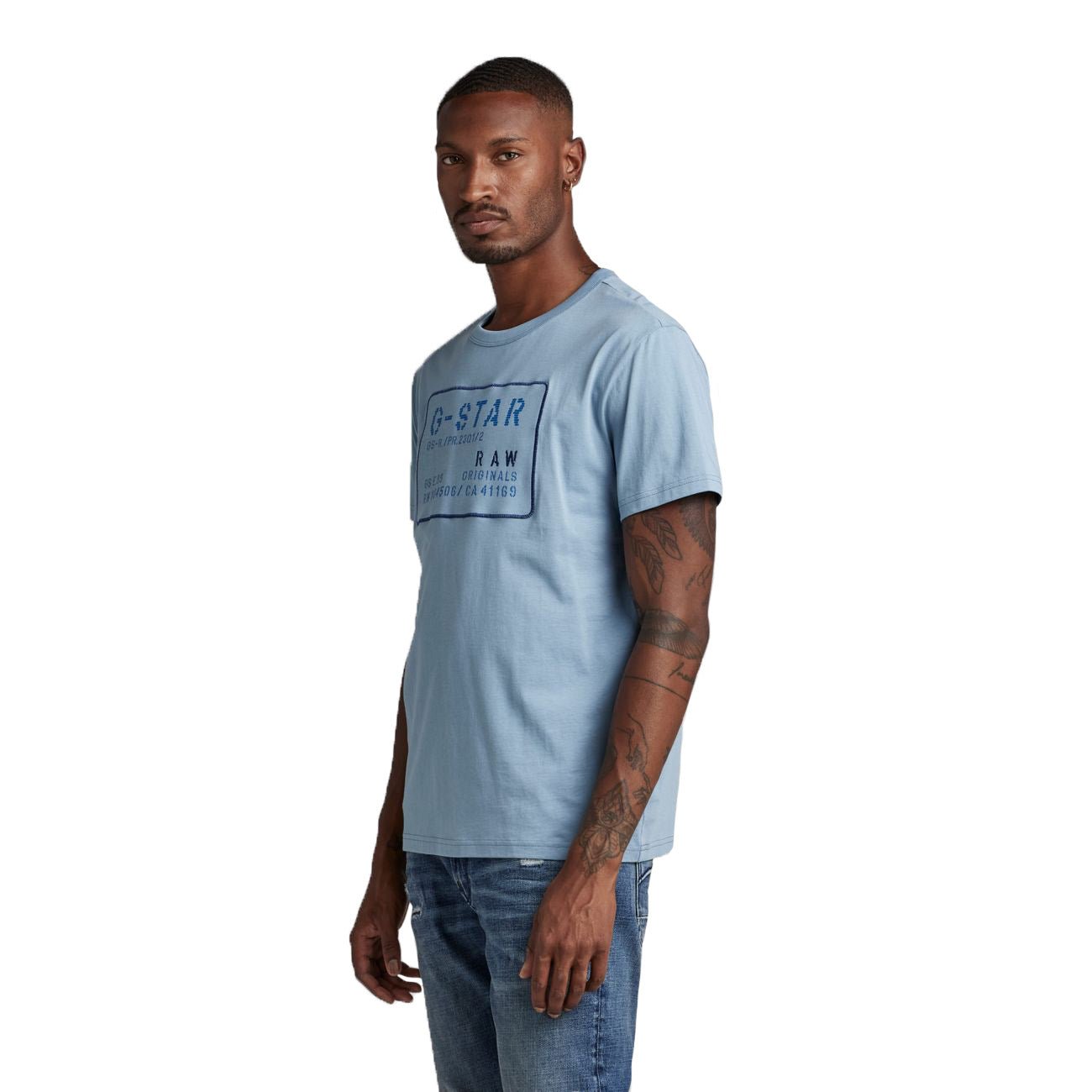 G-STAR RAW DENIM APPLIQUE MULTI TECHNIQUE R T Herren T-Shirt - G-Star Raw Denim - SAGATOO - 8720347225578