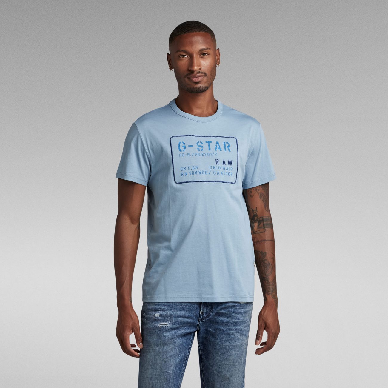 G-STAR RAW DENIM APPLIQUE MULTI TECHNIQUE R T Herren T-Shirt - G-Star Raw Denim - SAGATOO - 8720347225578