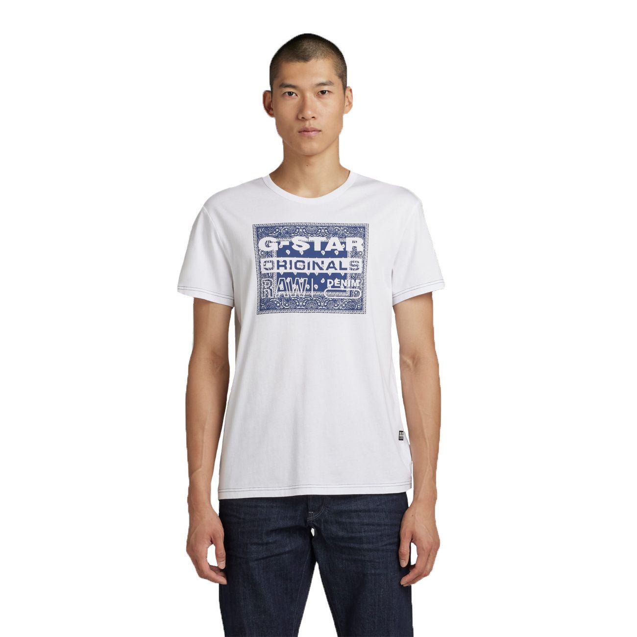 G-STAR RAW DENIM BANDANA R T Herren T-Shirt - G-Star Raw Denim - SAGATOO - 8720347472743