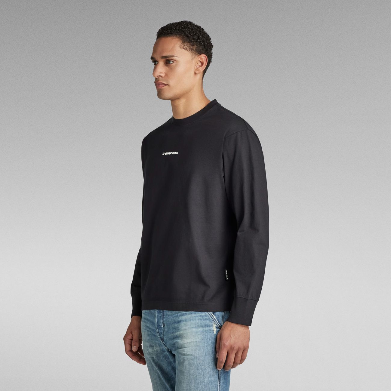 G-STAR RAW DENIM BOXY BASE R T L/S Herren Langarmshirt Oversize - G-Star Raw Denim - SAGATOO - 8720346869315