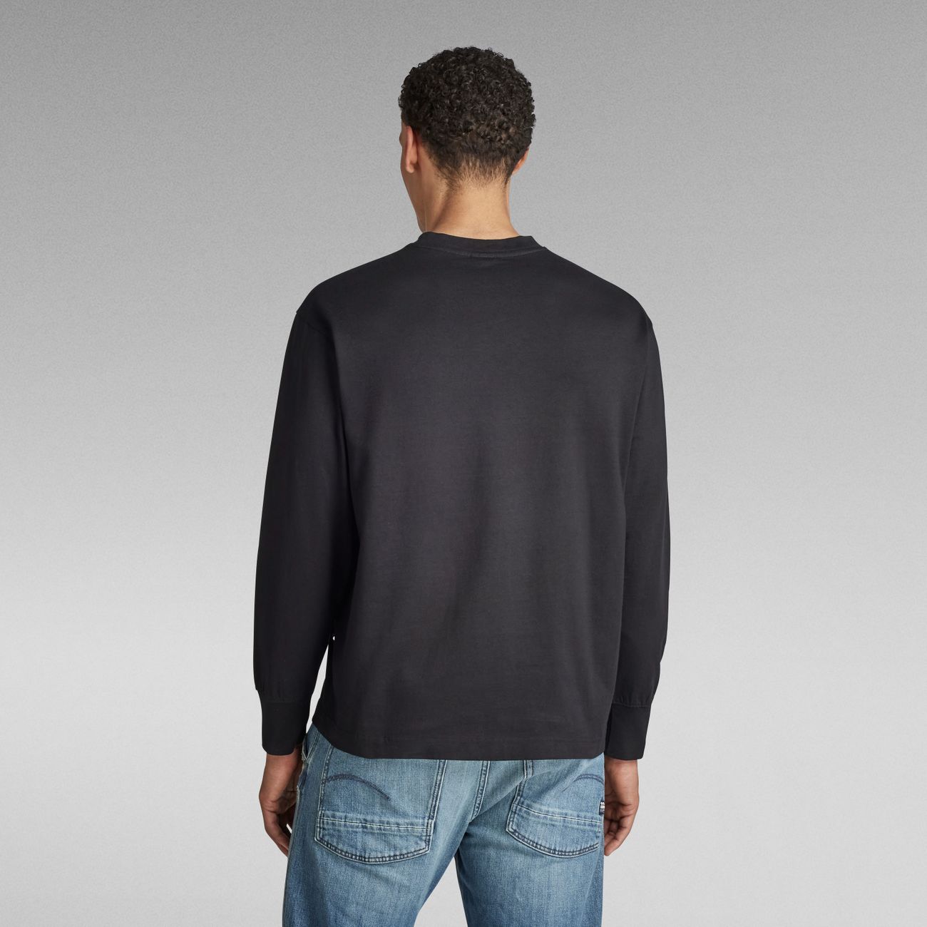 G-STAR RAW DENIM BOXY BASE R T L/S Herren Langarmshirt Oversize - G-Star Raw Denim - SAGATOO - 8720346869315