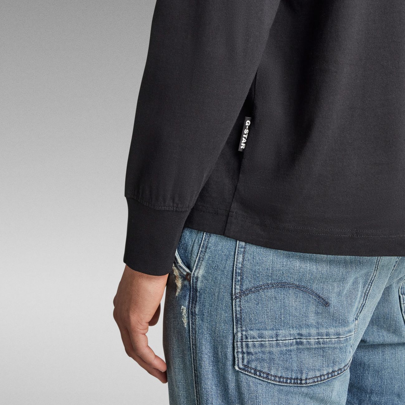 G-STAR RAW DENIM BOXY BASE R T L/S Herren Langarmshirt Oversize - G-Star Raw Denim - SAGATOO - 8720346869339