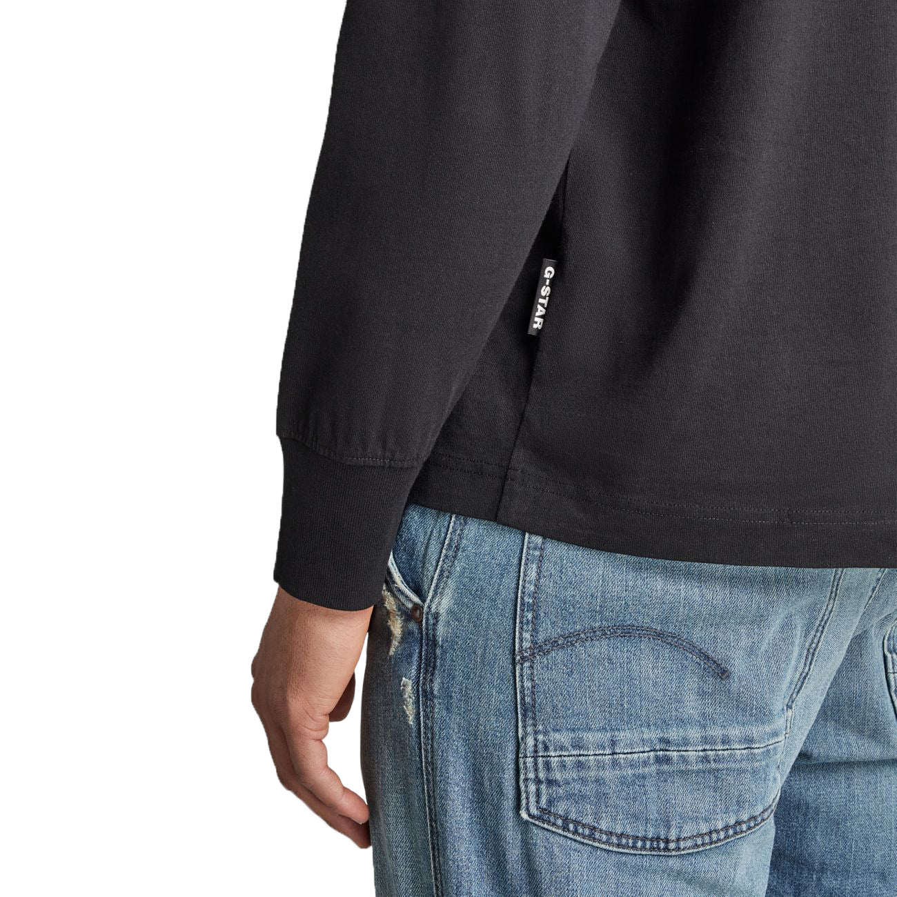 G-STAR RAW DENIM BOXY BASE R T L/S Herren Langarmshirt Oversize - G-Star Raw Denim - SAGATOO - 8720346869339