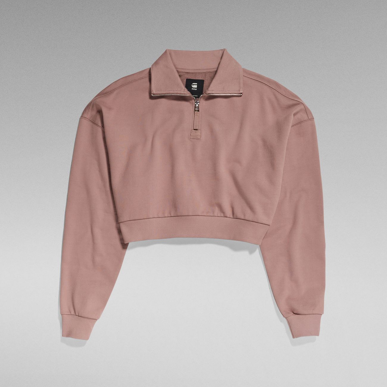 G-STAR RAW DENIM CROPPED 1/2 ZIP LOOSE SWEAT Damen Sweatshirt - G-Star Raw Denim - SAGATOO - 8720347471166