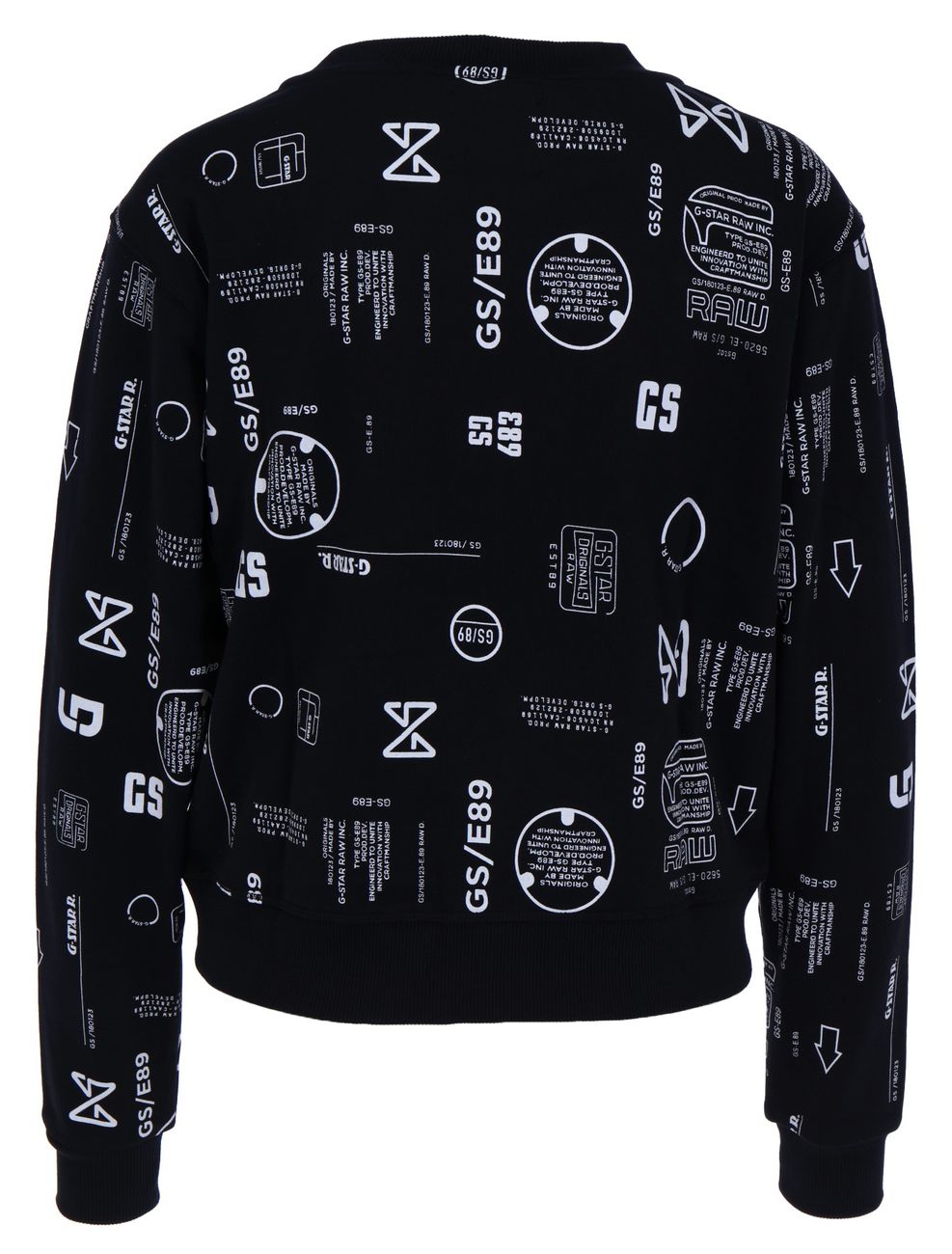 G-STAR RAW DENIM CROPPED LOOSE SWEAT ALLOVER Damen Sweatshirt - G-Star Raw Denim - SAGATOO - 8719772299896