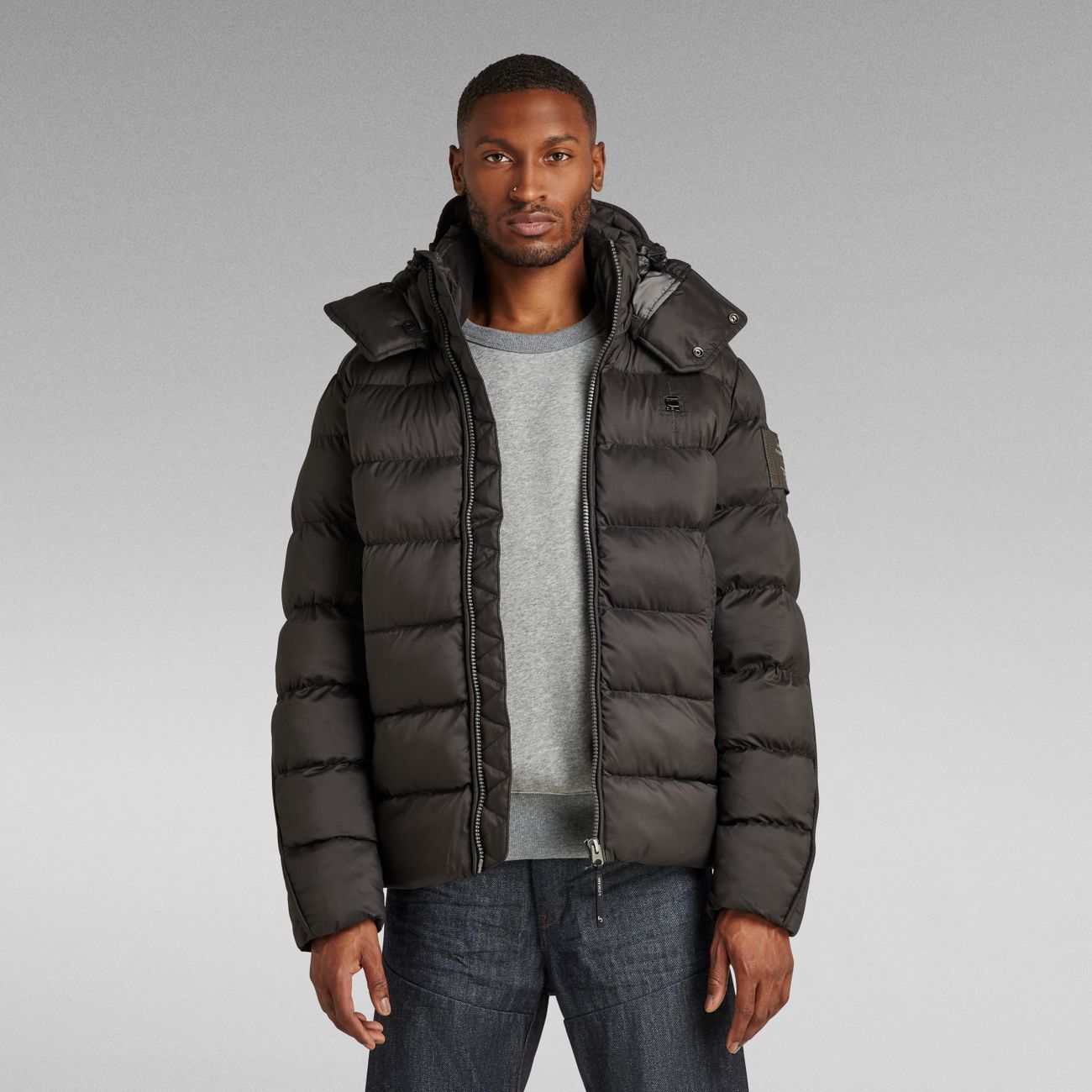 G-STAR RAW DENIM G-WHISTLER PADDED HOODED JACKET Herren Winter Steppjacke - G-Star Raw Denim - SAGATOO - 8720346654744