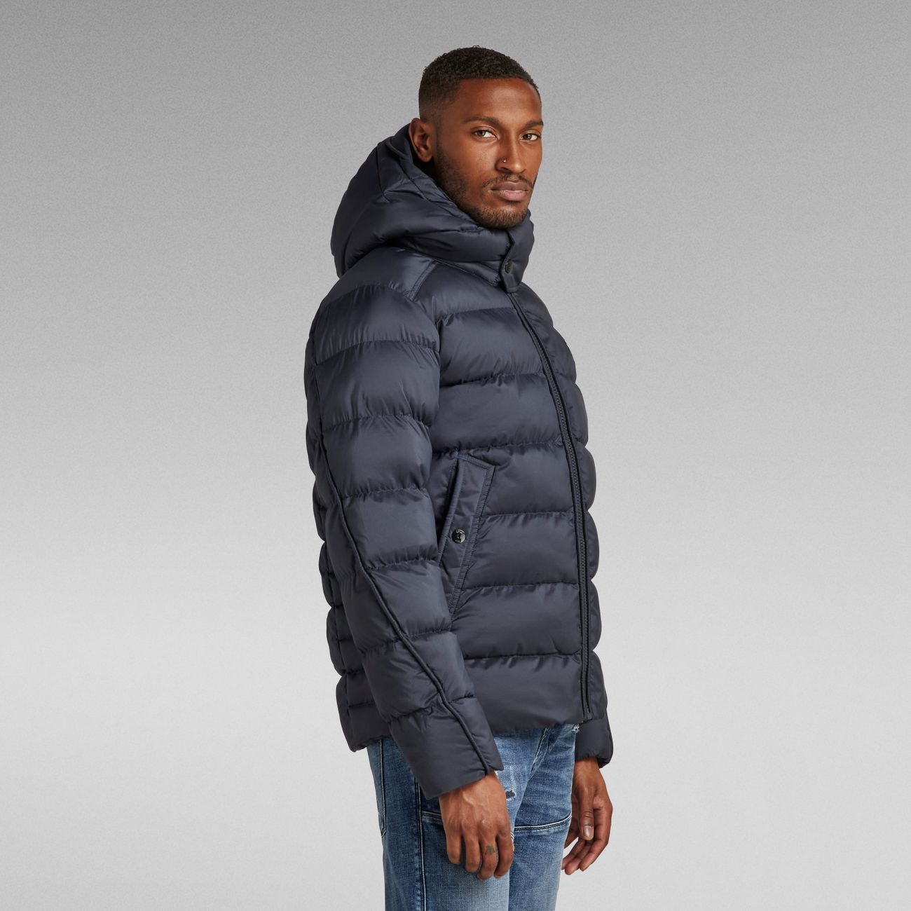 G-STAR RAW DENIM G-WHISTLER PADDED HOODED JACKET Herren Winter Steppjacke - G-Star Raw Denim - SAGATOO - 8720346654973
