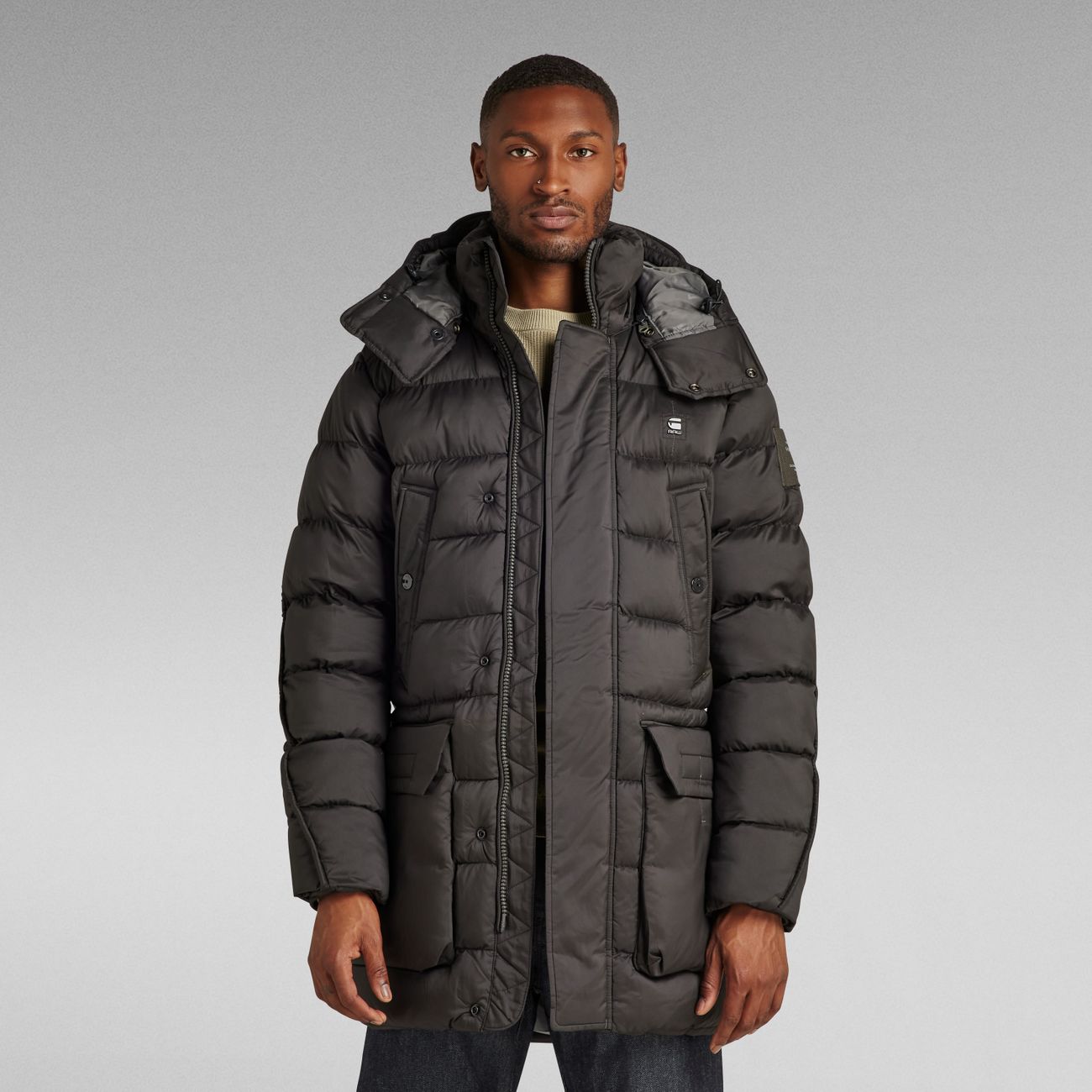 G-STAR RAW DENIM G-WHISTLER PADDED HOODED PARKA Herren Winterparka - G-Star Raw Denim - SAGATOO - 8720346655161