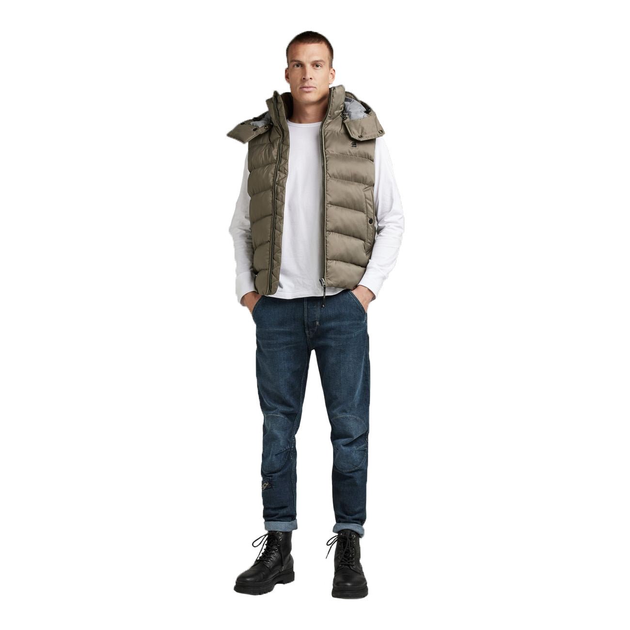 G-STAR RAW DENIM G-WHISTLER PADDED HOODED VEST Herren Weste - G-Star Raw Denim - SAGATOO - 8720346655086