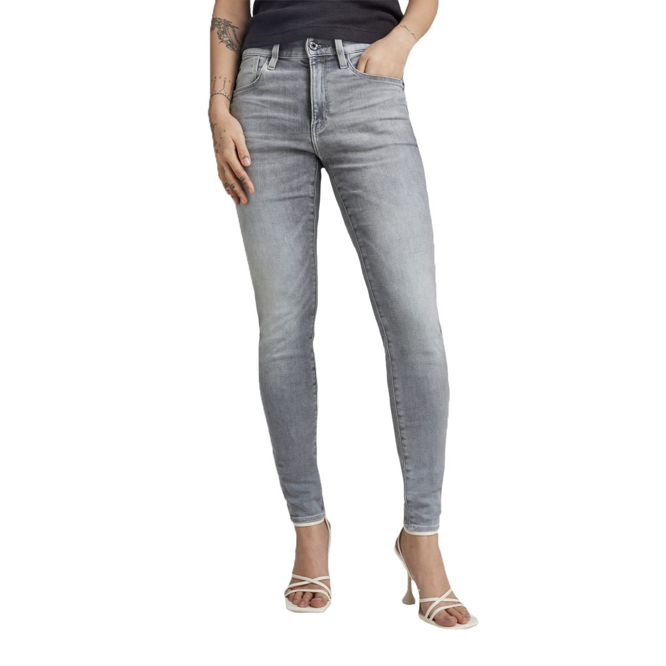 G-STAR RAW DENIM LHANA SKINNY WMN Sun Faded Glacier Grey Damen Jeans - G-Star Raw Denim - SAGATOO - 8719772250514