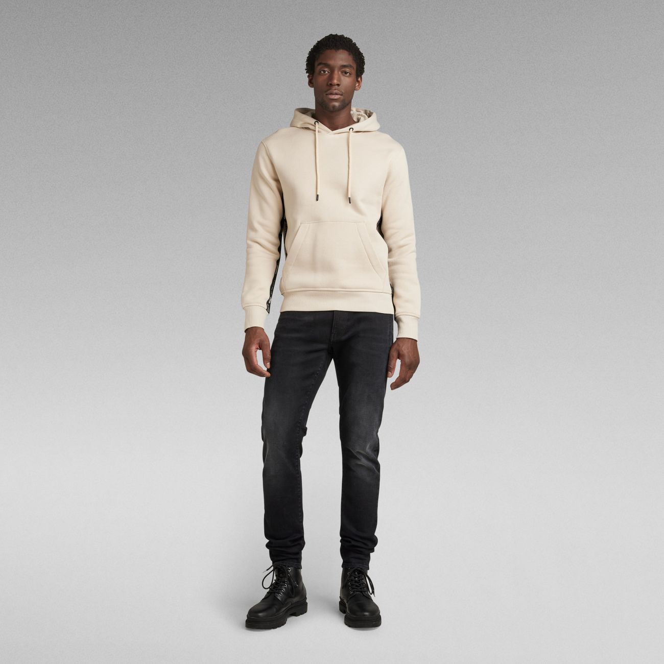 G-STAR RAW DENIM LOGO TAPE HOODED SWEATSHIRT Herren Kapuzenpullover - G-Star Raw Denim - SAGATOO - 8720346648583