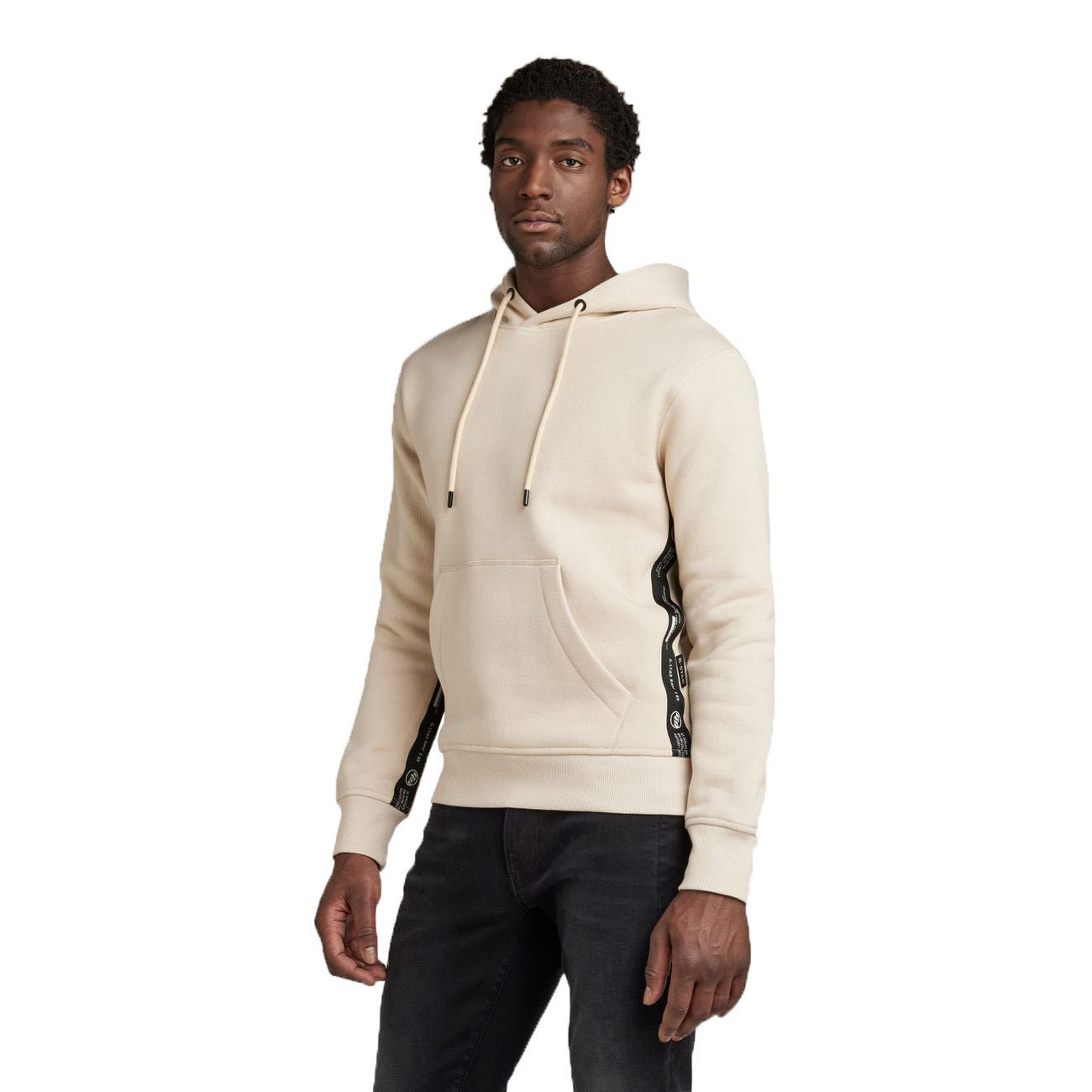 G-STAR RAW DENIM LOGO TAPE HOODED SWEATSHIRT Herren Kapuzenpullover - G-Star Raw Denim - SAGATOO - 8720346648590