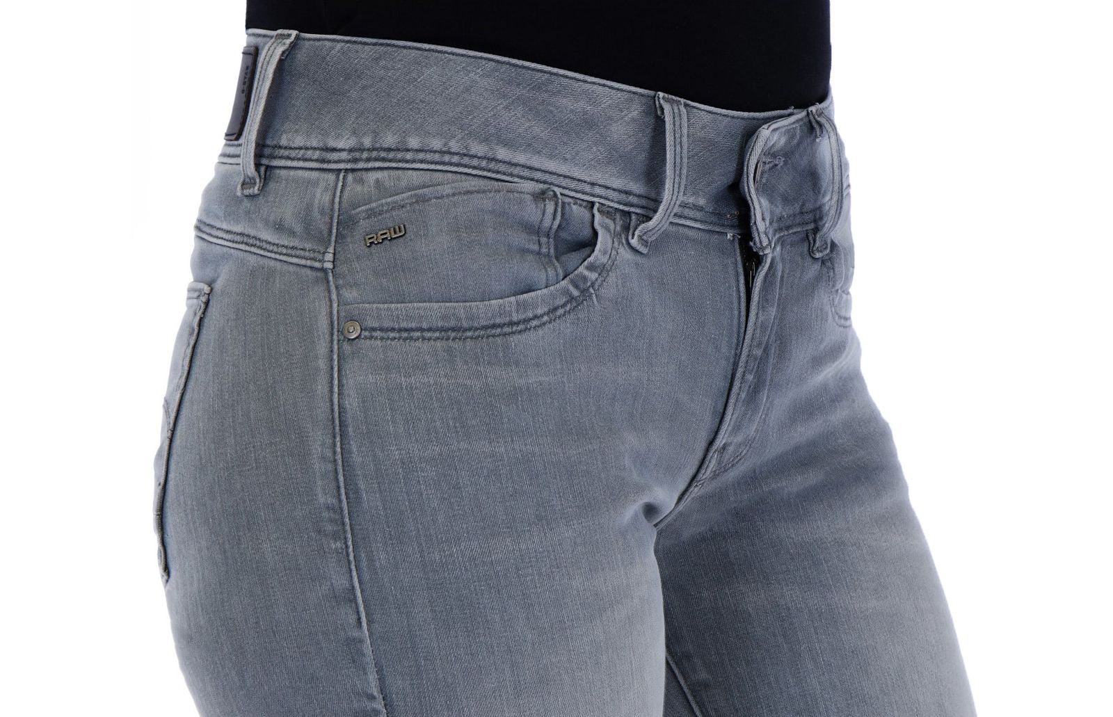 G-STAR RAW DENIM LYNN MID SKINNY Fit Damen Jeans Vintage-Look & Schwarzer Denim - G-Star Raw Denim - SAGATOO -