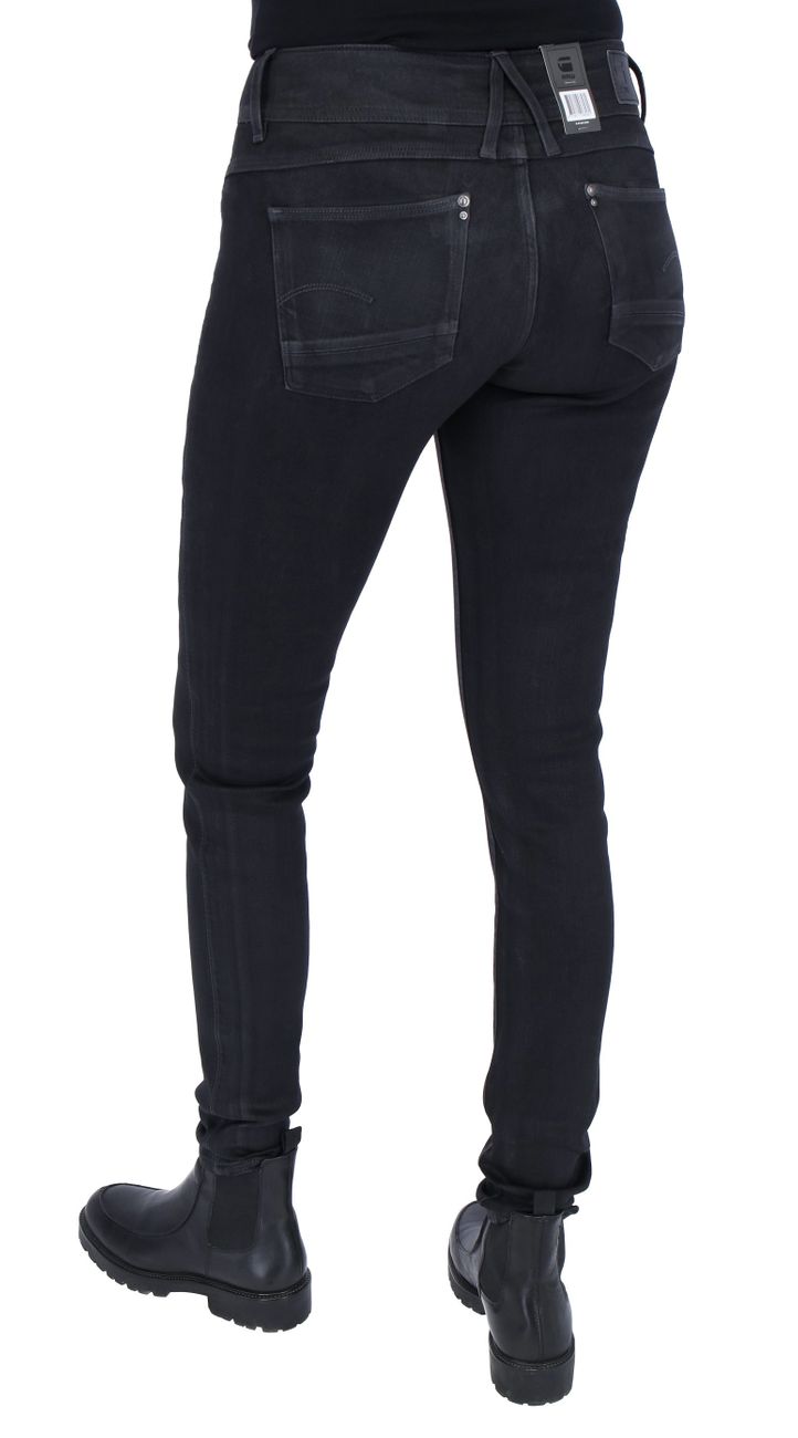 G-STAR RAW DENIM LYNN MID SKINNY Fit Damen Jeans Vintage-Look & Schwarzer Denim - G-Star Raw Denim - SAGATOO -