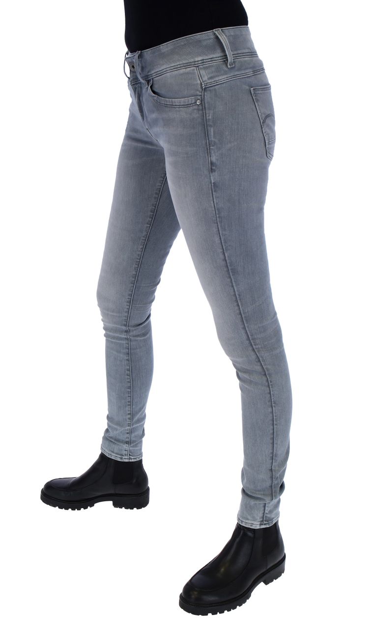 G-STAR RAW DENIM LYNN MID SKINNY Fit Damen Jeans Vintage-Look & Schwarzer Denim - G-Star Raw Denim - SAGATOO -