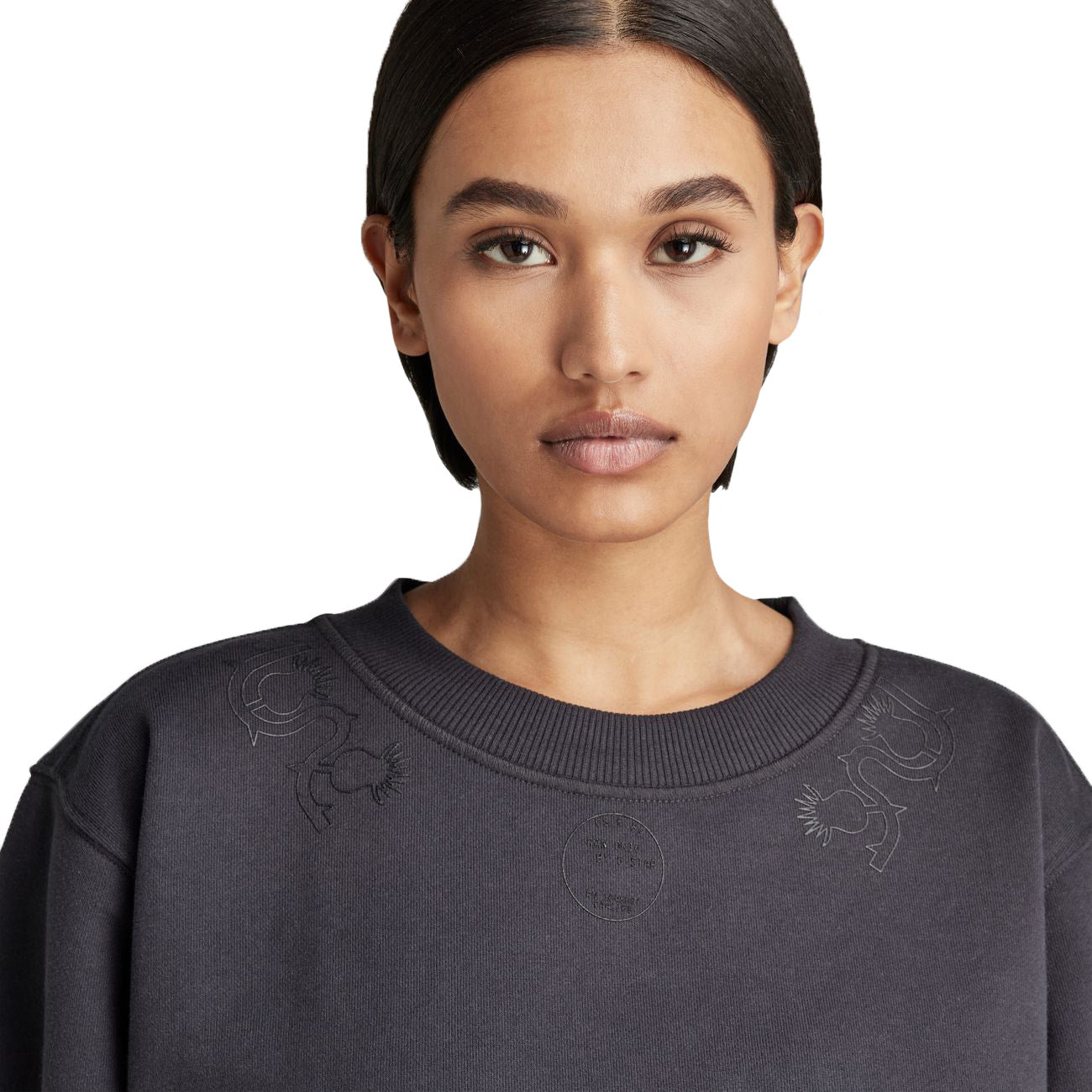 G-STAR RAW DENIM MULTI GRAPHIC CROPPED LOOSE SWEATSHIRT Damen Sweatshirt - G-Star Raw Denim - SAGATOO - 8720346763606