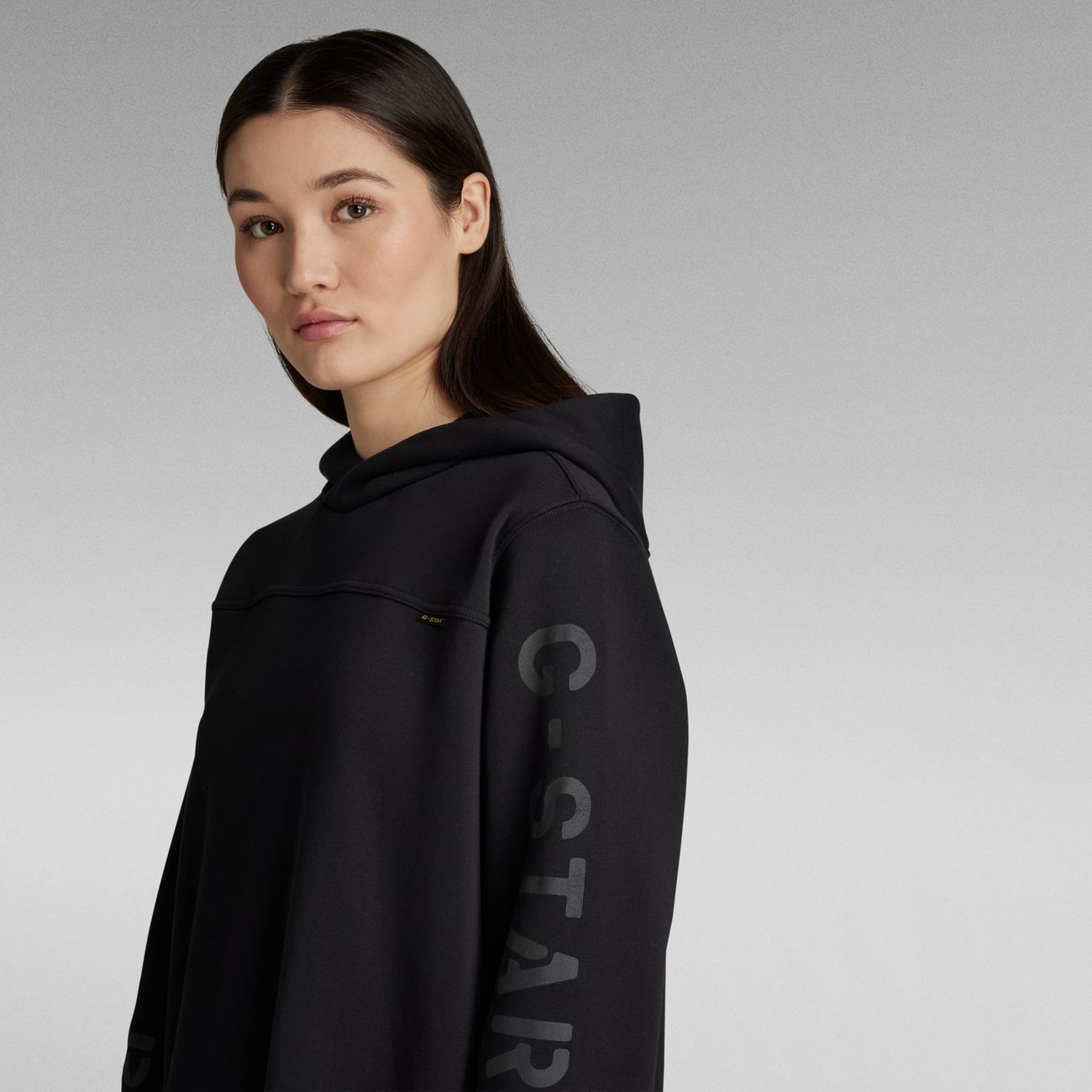 G-STAR RAW DENIM MULTI GRAPHIC LOOSE HOODED SWEAT KLEID Damen Sweatshirtkleid - G-Star Raw Denim - SAGATOO - 8720346759678