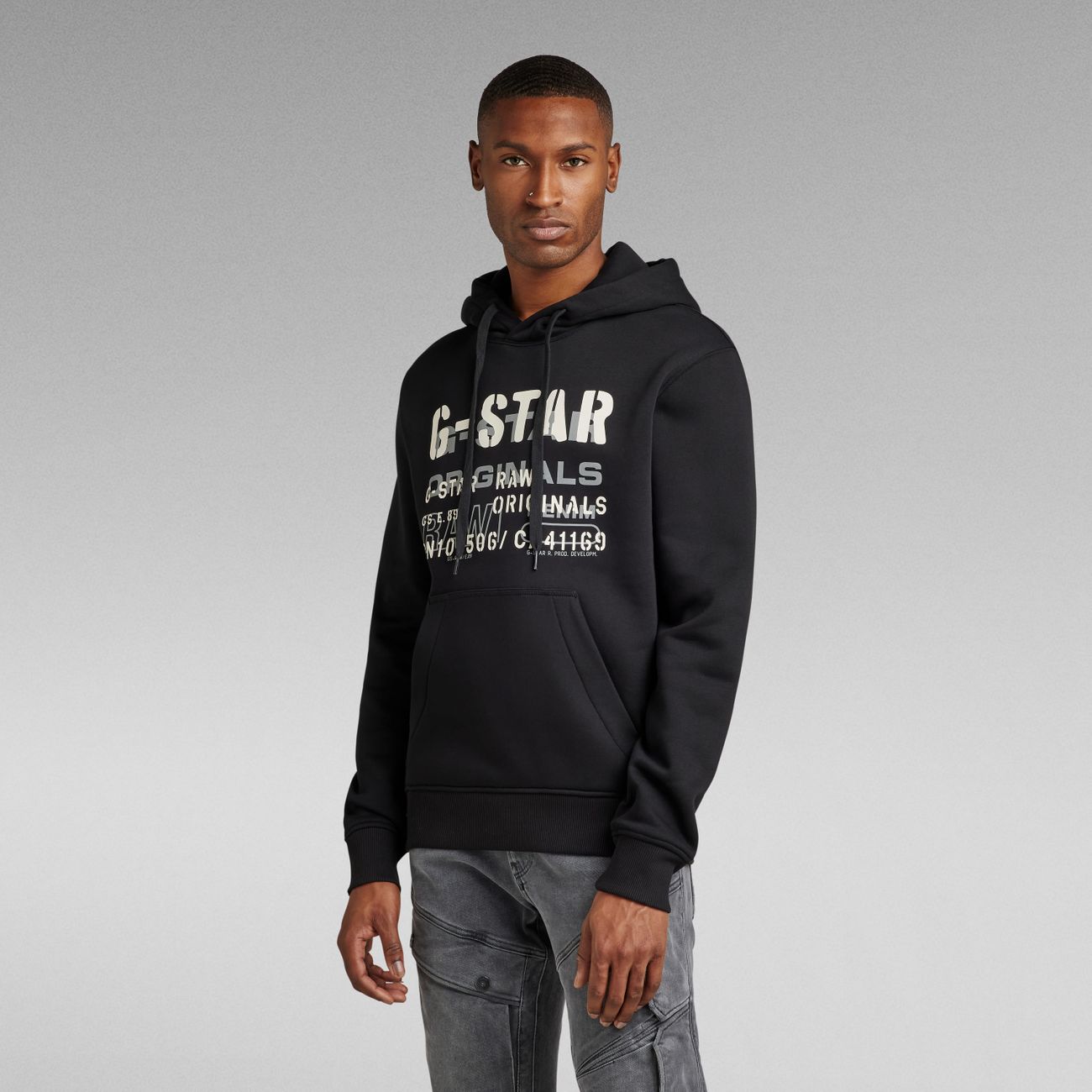 G-STAR RAW DENIM MULTI LAYER ORIGINALS HOODED Herren Sweatshirt - G-Star Raw Denim - SAGATOO - 8720346756721