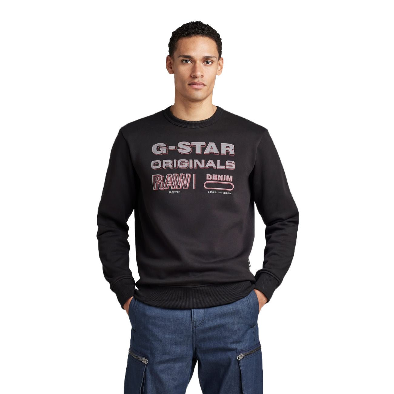 G-STAR RAW DENIM ORIGINALS STAMP R SWEAT Herren Sweatshirt - G-Star Raw Denim - SAGATOO - 8720346861869