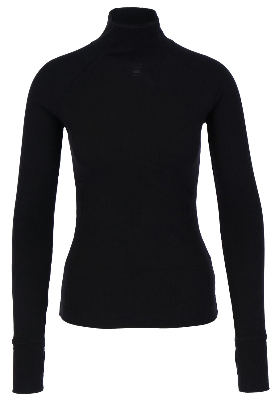 G-STAR RAW DENIM RIB MOCK SLIM L/S WMN Damen Turtleneck Shirt - G-Star Raw Denim - SAGATOO - 8720346842233