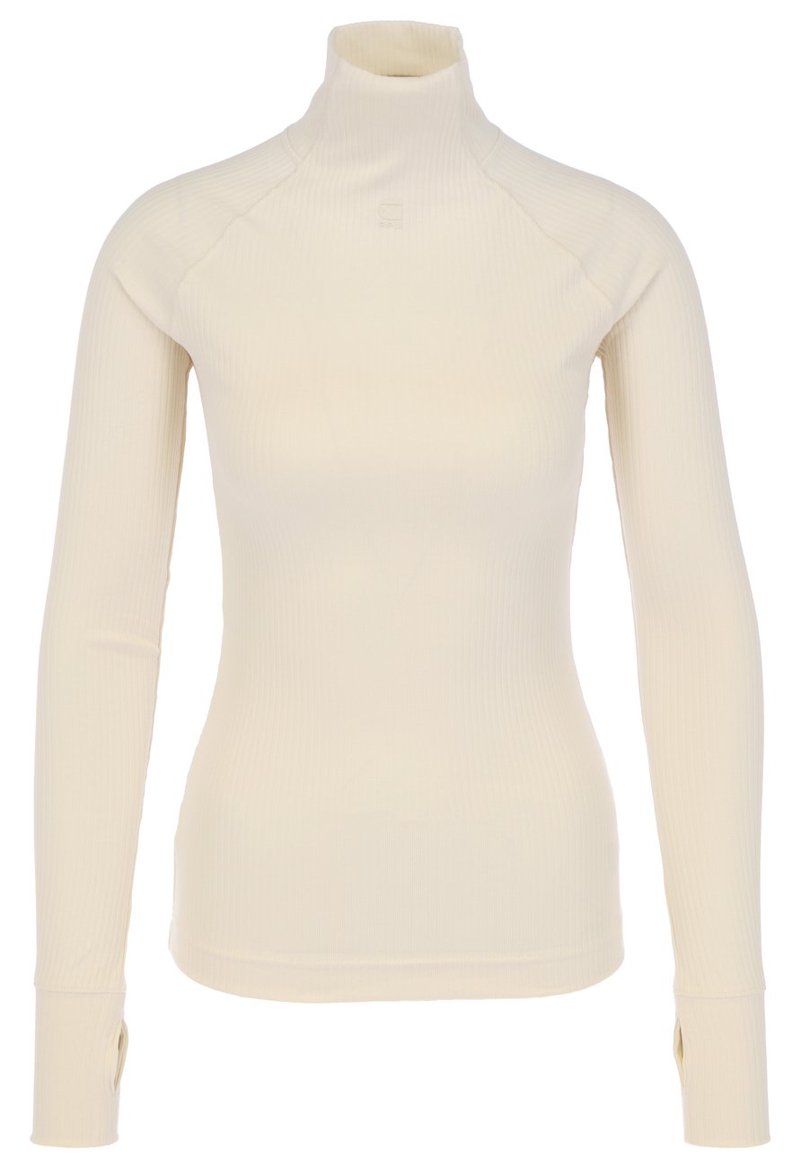 G-STAR RAW DENIM RIB MOCK SLIM L/S WMN Damen Turtleneck Shirt - G-Star Raw Denim - SAGATOO - 8720346842233