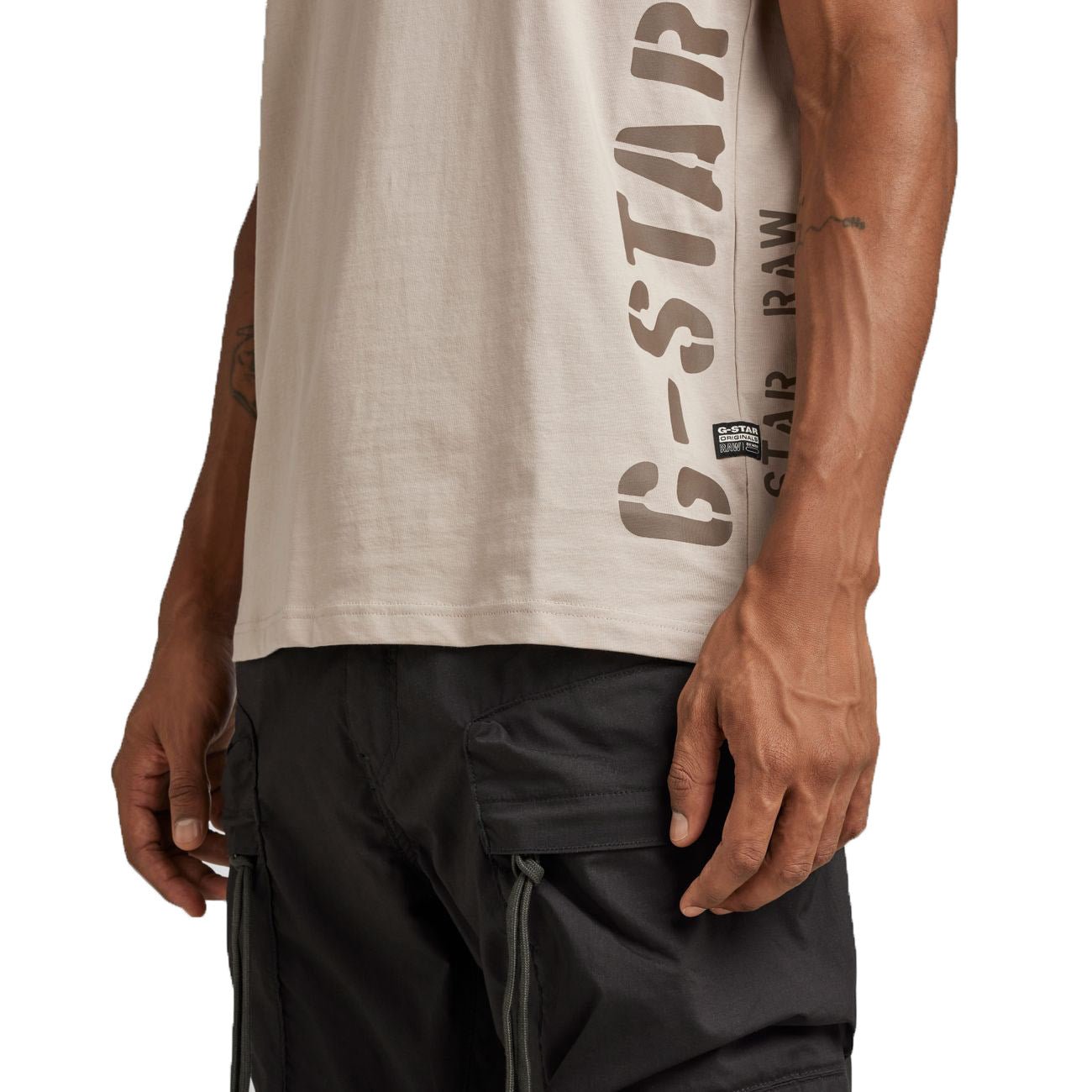 G-STAR RAW DENIM SIDE STENCIL R T Herren T-Shirt - G-Star Raw Denim - SAGATOO - 8720347427705