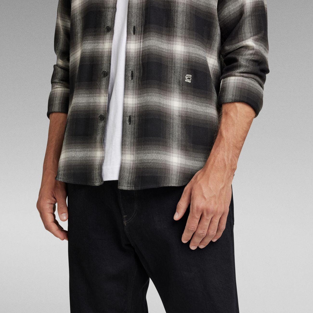 G-STAR RAW DENIM SLANT POCKET SLIM SHIRT Herren Langarm Karohemd - G-Star Raw Denim - SAGATOO - 8720346647340