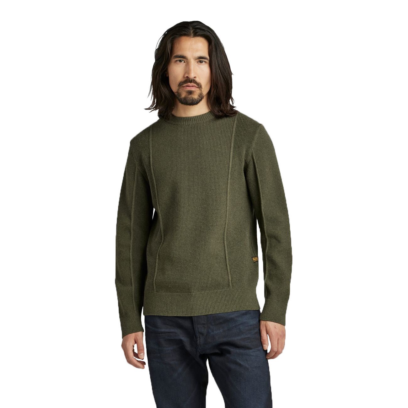 G-STAR RAW DENIM STRUCTURE R KNIT Herren Pullover - G-Star Raw Denim - SAGATOO - 8720346874227