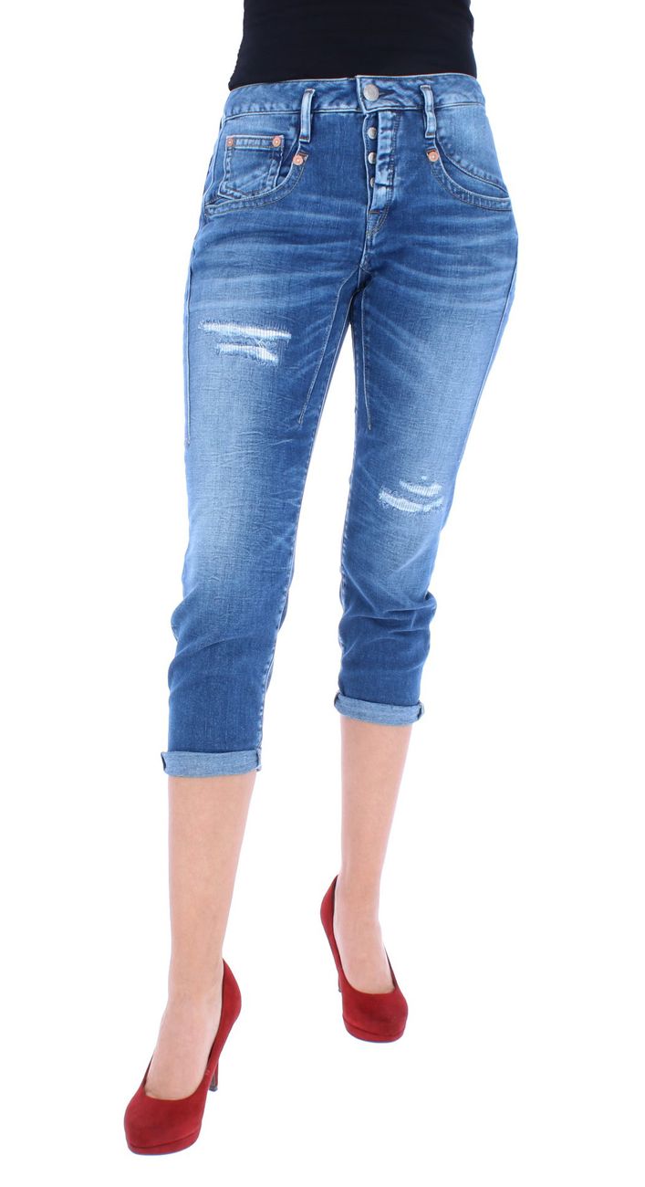 HERRLICHER SHYRA CROPPED Damen Jeans 5-Pocket-Jeans im Destroyed Style - Herrlicher - SAGATOO - 4053192789846