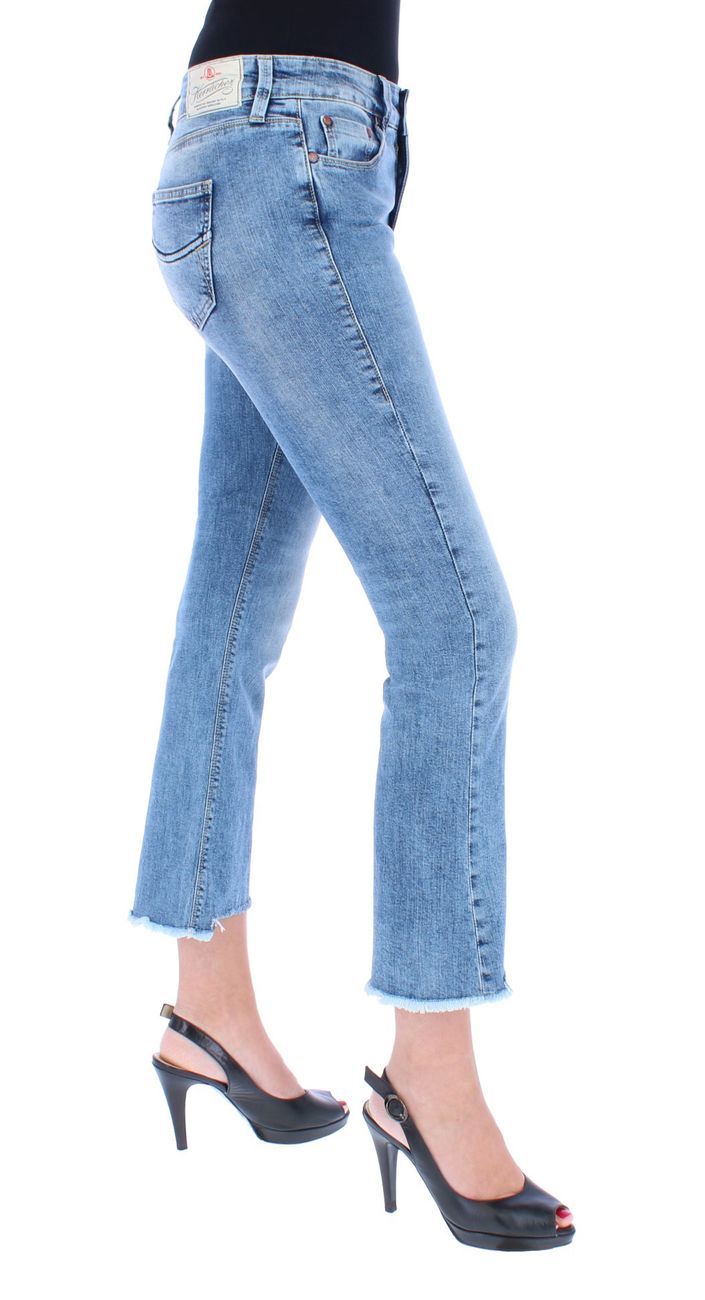 Herrlicher Super G Boot Cropped Damen 7/8 Jeans gefranster Saum - Herrlicher - SAGATOO - 4053192845481