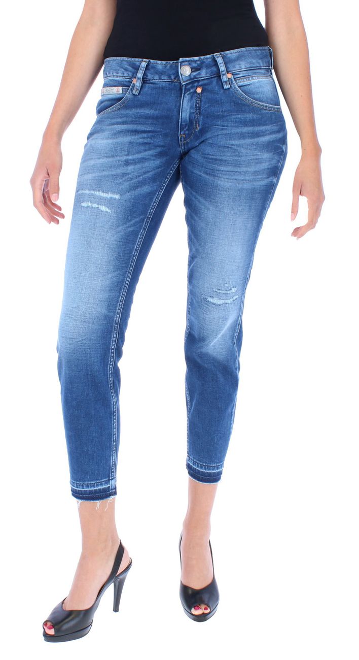 HERRLICHER TOUCH CROPPED CASHMERE TOUCH Damen Jeans 5-Pocket mit offenem Saum - Herrlicher - SAGATOO - 4053192790323