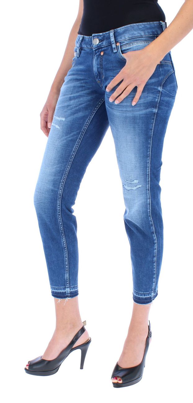 HERRLICHER TOUCH CROPPED CASHMERE TOUCH Damen Jeans 5-Pocket mit offenem Saum - Herrlicher - SAGATOO - 4053192790323